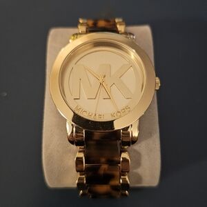 Michael Kors Gold and Tortoise Watch